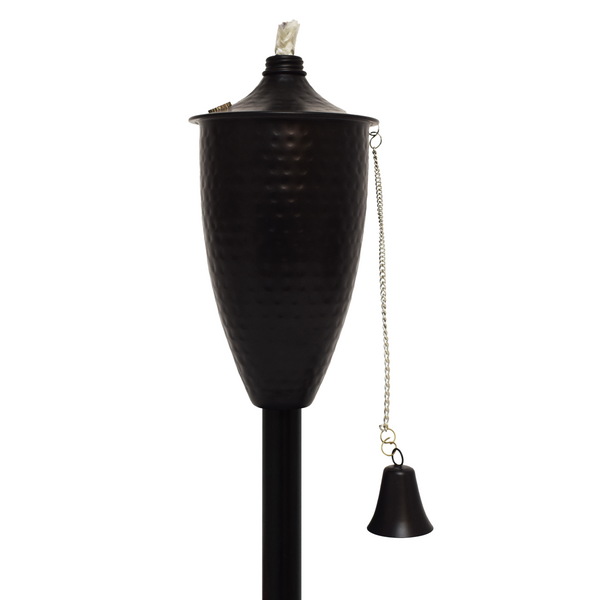 Large Elegant Hammered Black Tiki Torch Tiki Torches Direct